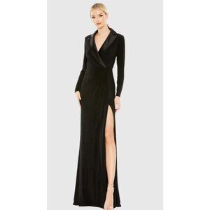 Mac Duggal Elegant Black Long Sleeve Maxi Dress